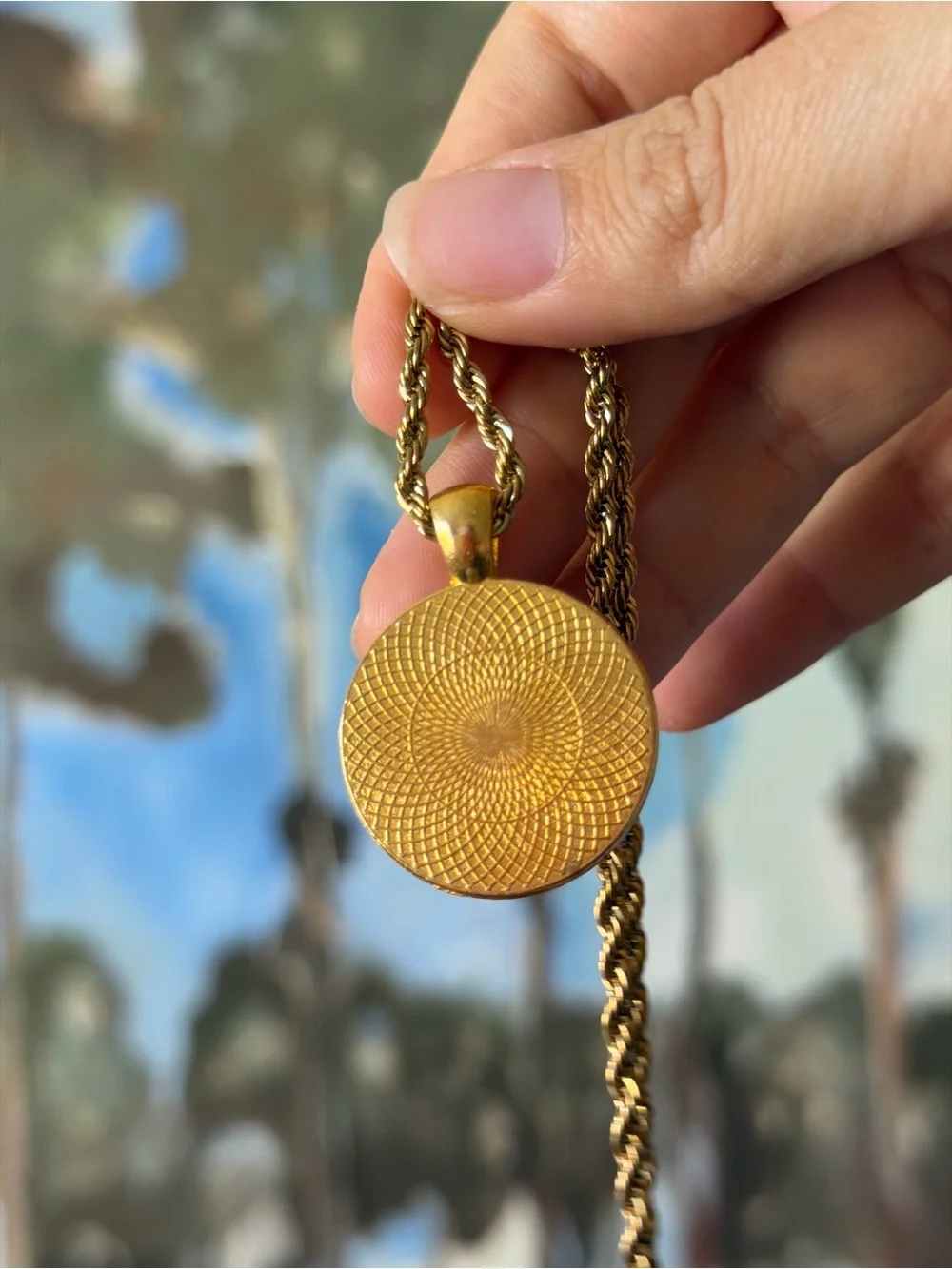 CHANEL Gold and Black Round CC Medallion Necklace